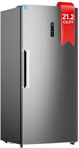Upstreman 21.2 Cu.Ft. Convertible Upright Freezer, Large Capacity, Energy Star, Frost Free, Digital Touch Control Panel, Stainless-UF212