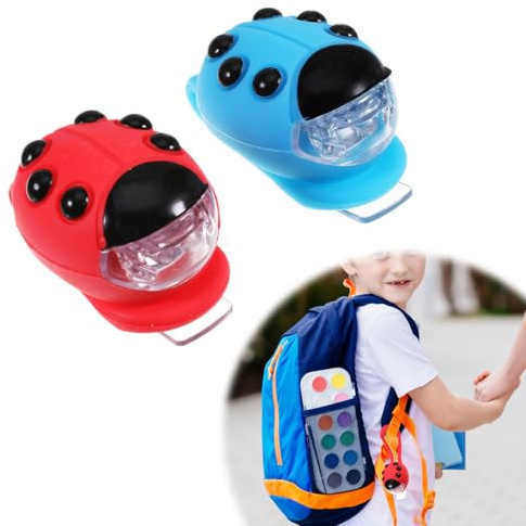 ertlutw 2 pezzi, luce per scooter per bambini, in silicone, con batteria, luce di avvertimento a LED, con 3 modalità di luce per scooter, bastoni da trekking o zaini, per bambini