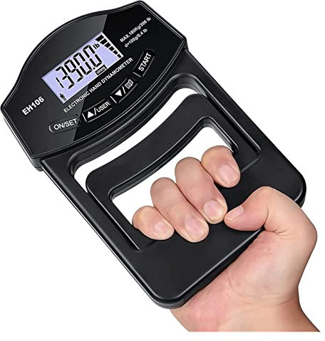 Medidores de Fuerza, Probador de fuerza de agarre 396Lbs/180Kg Dinamómetro de mano digital Medidor de fuerza de agarre Pantalla LCD USB Dinamómetro de agarre de mano,Medidor de Tensión