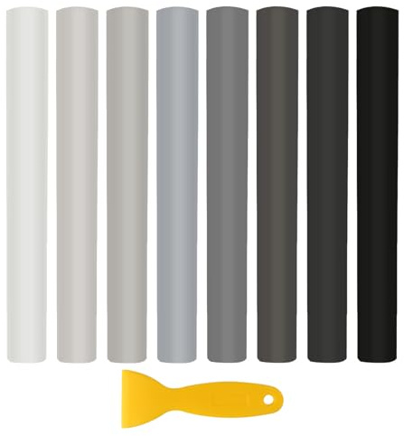 8 Pack Wax Filler Wood Repair Sticks, Light to Dark Brown Wood Scratch Repair Crayons for Furniture, Oak Wooden Floor, Table, Door, Guitar, Multi-Surface Wood Repair Kit Eco-Friendly