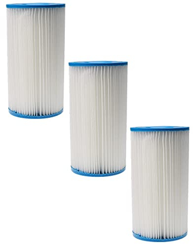 vhbw 3x Filter Cartridge compatible with Intex EasyPool Swimming Pool, Filter Pump - Water Filter, Blue White