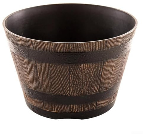 Maceta de resina diseñada para parecerse a un cubo de whisky para cultivar suculentas, hierbas y plantas ornamentales compactas (31 cm, sin agujeros)