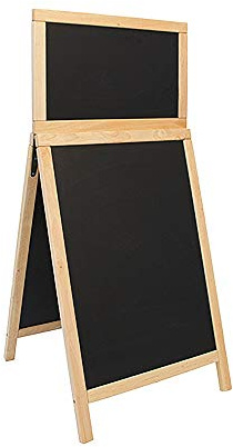 SECURIT - Lavagna Da Terra Con Top Rimovibile Deluxe - Per Pennarelli A Gesso Liquido - Per Caffè, Ristoranti, Bar, Negozi - 55x120 cm - Colore Naturale
