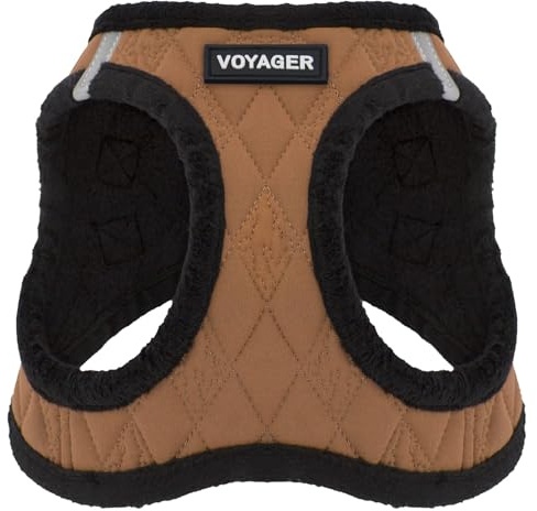 Voyager Step-In Plüsch-Hundegeschirr by Best Pet Supplies - Step-In-Westengeschirr für kleine und mittelgroße Hunde, Weicher Plüsch, Beige, size S - Brust 37-40 cm
