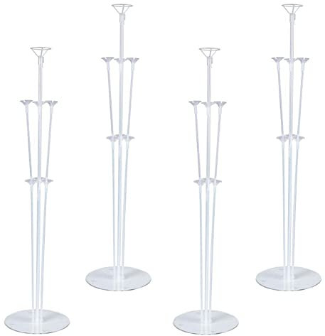 Hileyu 4 Sets Table Balloon Stand Kit Balloon Holders for Tables Balloon Cups and Sticks Balloon Stick Floor Stand Table Balloon Stick Holder Table Decorations for Birthday Party Decorations