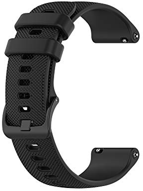 20 mm klockband, silikonband för Garmin Venu Sq, mjukt silikon flerfärgad sportband ersättning för Garmin Venu/Garmin Vivoactive 3/Vivoactive 3 Music (svart), silikon, Silikon