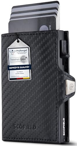 SF SCOFIELD | Airtag Wallet Herren | Airtag Geldbeutel RFID - Schutz | Geldbörse für 9-10 Karten | Portmonee Herren | Portemonnaie | Kartenetui für Apple Air Tag | Wallets for Men Klein