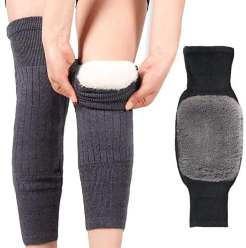 Knee Warmer for Men Women 1 Pair Winter Knee Pads Warm Men Women Double Thick Wool Protection Knee Plus Velvet Wind And Cold Protective Warm Thicken Thermal Knee Brace (Color : T13, Size : 73-90kg f