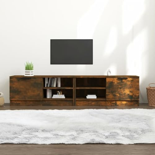 ShGaxin TV-möbler 2 st, vardagsrumsmöbler, TV-skåp, litet möbler, TV-sidobord, TV-bord, plywood rökt ek 80 x 35 x 36,5 cm