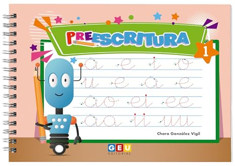 Aprender a escribir 4 años | Cuaderno de Preescritura 1 - Motricidad Fina y Coordinación Ojo-Mano | Educación Infantil (3-5 años) - Editorial GEU