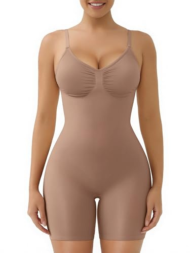 SAHPERX Body Reductor Mujer Invisible Shapewear Adelgazante y Pantalón Control de Abdomen Body Shaper Con Almohadillas Extraíbles, UK-SZ5468-Sienna-XS