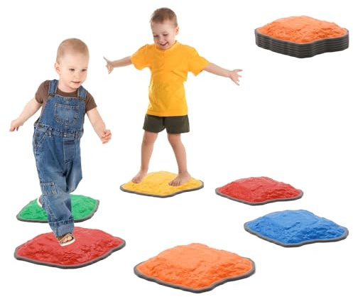 6PCS Balance Stepping Stones Kids Sensory,Non Slip Stepping Stones Toddler,Kids Obstacle Course,Stacking Indoor Play Balance Toys,Outdoor Activity Equipment,Special Needs Developmental Girls Boys