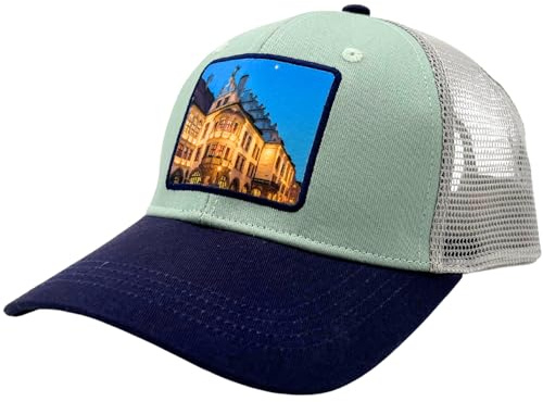 Hofbräuhaus München Cap Trucker Original Flexfit Cap för män och kvinnor | Baseball-, lastbils-, Subway & Surfar-keps | Presentidé för män och kvinnor, svart, one size
