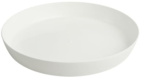 B2C Premium Glossy Flower Pot Saucer – Water-Resistant Plant Trays to Protect Furniture & Floors – Multiple Sizes & Colors for Indoor & Outdoor Plants (White, 17cm)