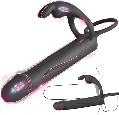 Anal Vibrator Dildo Vibrating Cock Ring, Adult Sex Toys Rabbit Clitoral G Spot Stimulator 9 Vibrating Strap On Double Prostate Penetration Penis Anal Toys Butt Plug Adult Sex Toyscouples for Couples