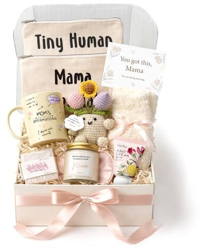 New Mom Gifts - First Mothers Day Gifts for New Moms Care Package After Baby with Postpartum Mama Essentials, Pregnancy Gift for First Time Mom To Be Gift for Expecting Moms