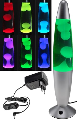 Lavalampa 34cm 230V 1,5m kabel med strömbrytare CTL-FUNKY-Si LED-dekorationslampa RGB-ljus silver