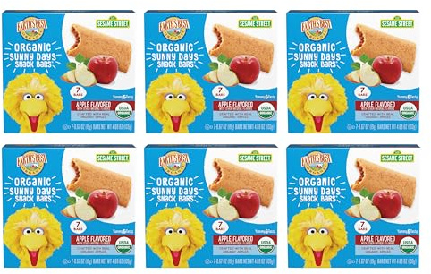Earth's Best Organic Sunny Days Snack Bars for Toddlers 2 Years Old and Up, Apple Flavored with Other Natural Flavors, 7 ct (Pack of 6)