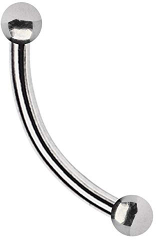 Titan Intim Piercing Banane 1,2 x 16 mm + 2 Kugeln in 4 mm