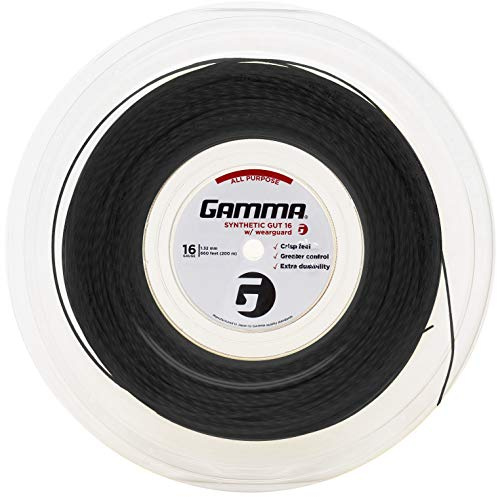 Gamma Sports Synthetic Gut with Wearguard Tennis String Reel, Black, 660'/16g
