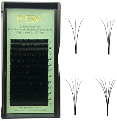 EMEDA Extension ciglia Volume ciglia a ventaglio facili Easy Fan Lashes 0,07mm D Curl 8-15mm Mix Tray Automatic Blooming ciglia Estensione .07 mm 3D 6D ~10D 20D (0.07 D mixed)