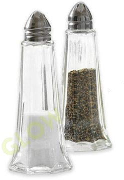 Glow Traditional Salt and Pepper Sets – Set of 2 Glass Lighthouse Design Salt and Pepper Pots – Perfect for Dining Table Home Restaurant Café – Easy-to-Use Salt and Pepper Shaker - Condiment Set