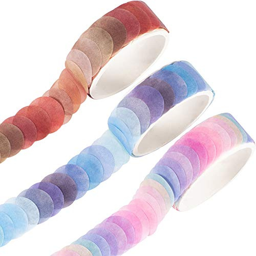 YUBBAEX Fruits Candy 9/16 Dot Washi Tape Set Round Stickers 300 Dots of 3 Rolls for Bullet Journal Planner Scrapbooking (Crystal Candy)