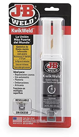 J-B Weld 50176SPA - Epoxi de 2 componentes - Fijación rápida - Reforzado con Acero | Para reparaciones en metales - 25ml