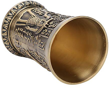 Sxhlseller Bicchiere da whisky in metallo vintage, bicchierino creativo, mini tazza goffrata a mano, ornamenti decorativi(Bronze)
