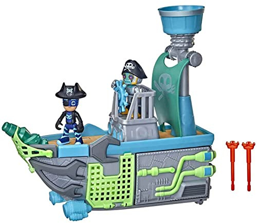 PJ Masks Bateau Pirate de l'air, Jouet préscolaire, véhicule avec 2 Figurines articulées, pour Enfants dès 3 Ans F36655L0 Multicolore