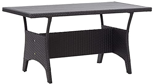 vidaXL Mesa de jardín ratán sintético Negro 120x70x66 cm