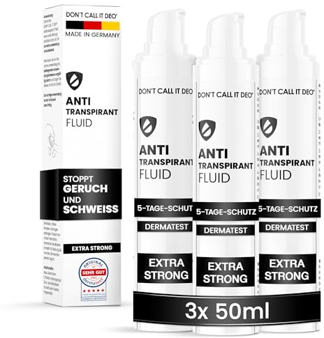 Antitranspirant Fluid gegen starkes Schwitzen unter den Achseln, 3 x 50 ml