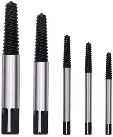 Niudai Schraubenausdreher Set, 5-teilig HSS 4241, M3-M18 Linksausdreher für Beschädigte Schrauben, mit Aufbewahrungsbox, Spiral Screw Extractor, Silber