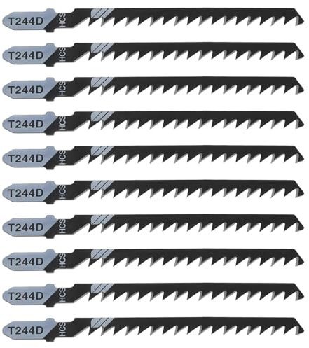 Create Idea 20 hojas de sierra de calar con vástago en T, HCS, 100 mm, 6TPI, corte curvo, madera