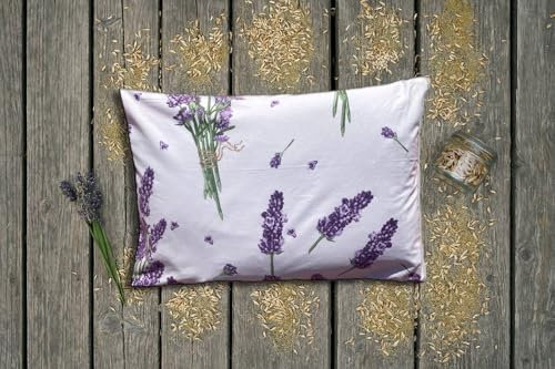 Natura – Cuscino per erbe aromatiche 50 x 34 cm con farro e 10 erbe per un sonno tranquillo | cotone biologico | lavanda, idea regalo