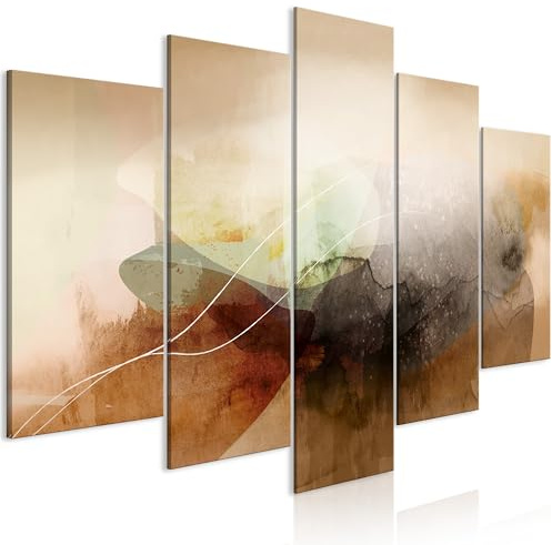 murando - Quadro Acustico Astratto 225x112 cm 5 Pezzi - Stampa su Tela Schiuma Acustica - Quadri Fonoassorbenti Decorativi Moderni - Insonorizzati Camera da Letto Acustiche a-A-10488-b-a