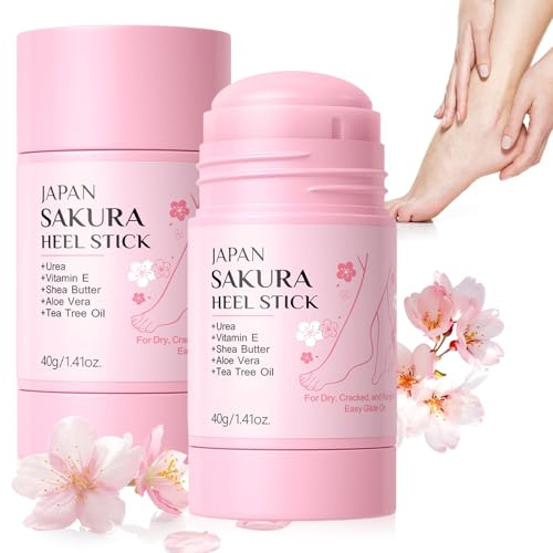Sakura Fusscreme für Sehr Trockene Füße & Rissige Hände - Hornhautentferner Creme zur Fußpflege - Urea Fußpflegecreme Stick für Rissige Reparatur - Schrundensalbe Füße gegen Hornhaut (2PCS)