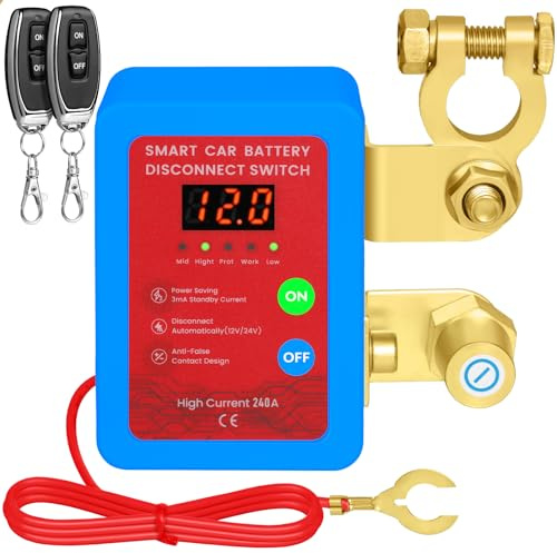 Anosuwa Interruttore Stacca Batteria 12V 240A con Telecomando e Display LED