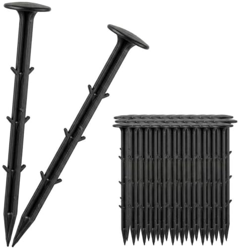 GARDENIX - 100 Anclajes de plástico de 15 cm - Ø 3 cm para Tela antihierbas, Tiendas de campaña, Camping, fijación extrafuerte - Estacas Resistentes a los Rayos UV,