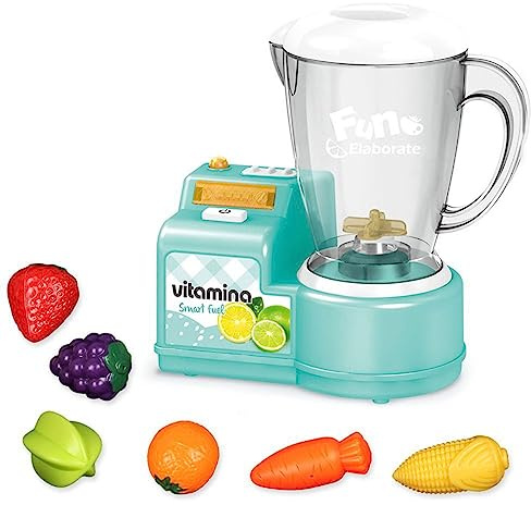 HGENAHGTF Kids Pretend Playset Blender Toy Kitchen Appliance Childrens Action-Fun Set for Toddler Ages 3+ Real Lights & Sound Kids Blender Set Kitchen Appliances