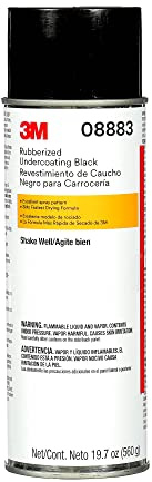 3M Rubberized Undercoating Aerosol Spray, 08883, 19.7 oz, Textured Finish, Anti-Corrosive, Multi-Purpose for Automotive Cars, Trucks, and Recreational Vehicles Black