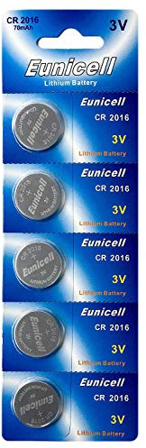 EUNICELL CR2016 Knopfzellen 3V Lithium – 5 Stück – DL2016 BR2016 Ersatz – Batterie für Autoschlüssel, Fernbedienung & Waagen