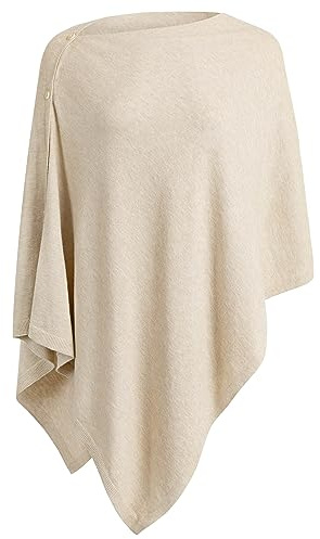 PULI Women Button Knitted Shawl Poncho Cape Cardigan Cashmere/Cashmere Feel Wrap Scarf Gift for Mother