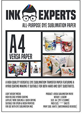 Ink Experts Versa Allzweck-Sublimationspapier, A4, 115 g/m², 100 Blatt
