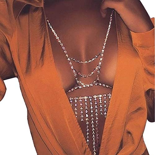 Sethain Mode Body Chain Strass Silber Quastenketten Bh Night Club Bikini KarosserieZubehör Schmuck für Frauen