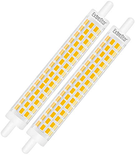 EXTRASTAR R7S LED Nicht dimmbare 8W 118mm LED Birne mit doppeltem linearem Effekt 3000K entspricht 64W, 800LM 2 Stück (Packung mit 1) Warmweiß