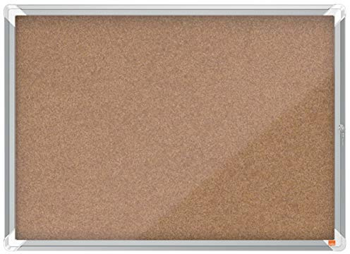 Nobo Cork Lockable Notice Board 8 x A4, Premium Plus, Brown, 1915326