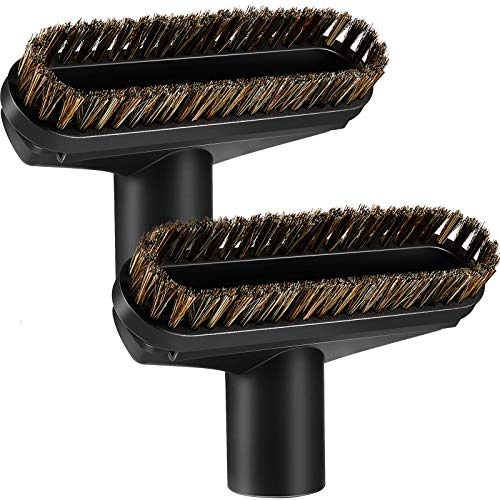 Honoson 2 Pcs 1-1/4 Vacuum Brush Attachment Square Horse Hair Vacuum Dusting Brush Hose Attachments Dust Tool Replacement 1.25 Soft Bristle Cleaner for Standard Hose
