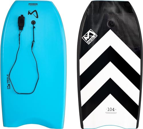 MESLE Bodyboard Bambini e Adulti Speed Skin con Leash, Tavola da Surf per Principianti e Avanzati, Surfboard per Mare, Spiaggia, Piscina, Boogie Board