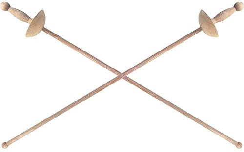 BestSaller 1123 Glocken Degen mit gedrechseltem Griff, Holz Buche 75 cm, geölt, Natur (2 Stück)